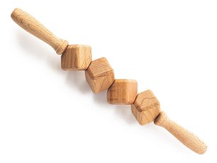 Dřevěný masážní váleček, kostka