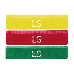 Sada 3 odporových gum na cvičení – látkové pásky Flex Band Line Sport